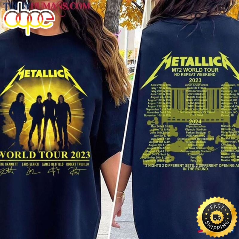 Metallica World Tour 2023 2024 Full Dates Tshirt Classic T Shirt vrmvvl Metallica World Tour 2023 - 2024 Full Dates Tshirt Classic T-Shirt IDF158213 Idea Fanatic