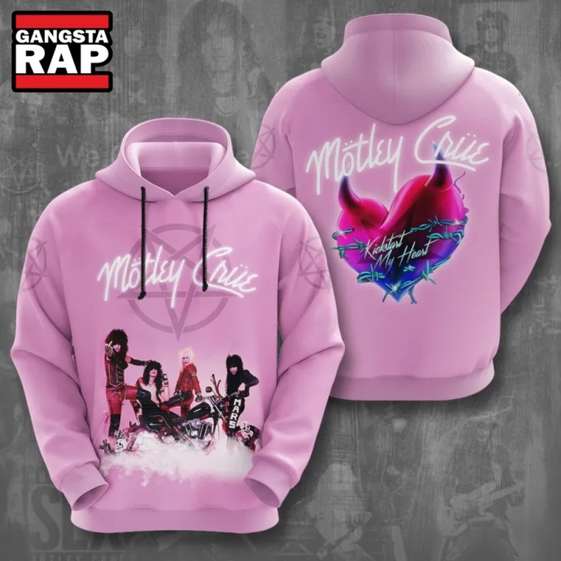 Motley Crue Kick Start My Heart Graphics Design Pink Hoodie Motley Crue Kick Start My Heart Graphics Design Pink Hoodie IFDDHD0108 Idea Fanatic