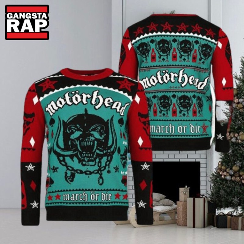 Motorhead March Or Die Unique Design For Holiday Ugly Christmas Sweater Motorhead March Or Die Unique Design For Holiday Ugly Christmas Sweater IFDDUSW0042 Idea Fanatic