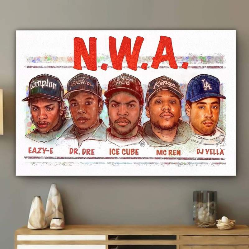 Nwa Members Hip hop Poster Canvas Nwa Members Hip-hop Poster Canvas IDFCWA0229 Idea Fanatic