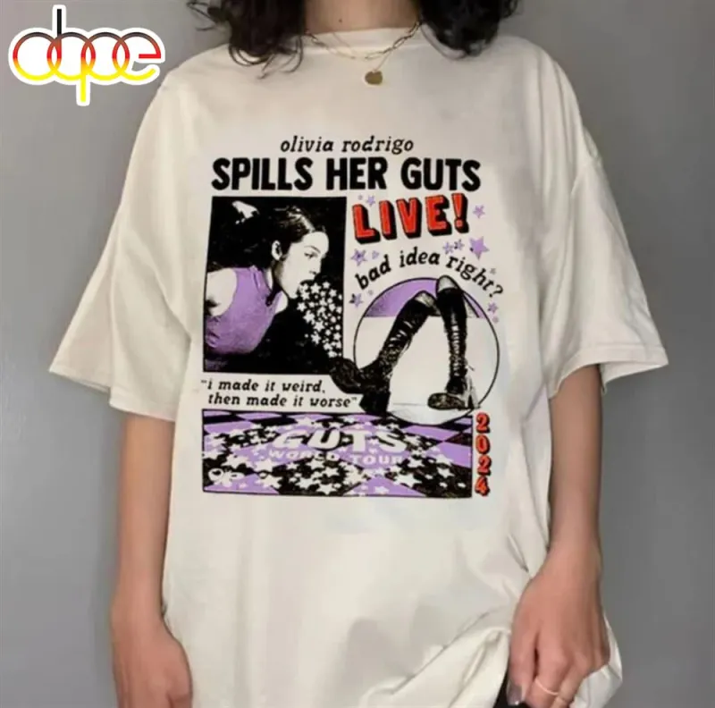 Olivia Rodrigo Guts Tour 2024 T Shirt Gift For Fans Olivia Rodrigo Guts Tour 2024 T-Shirt IDF173450 Idea Fanatic