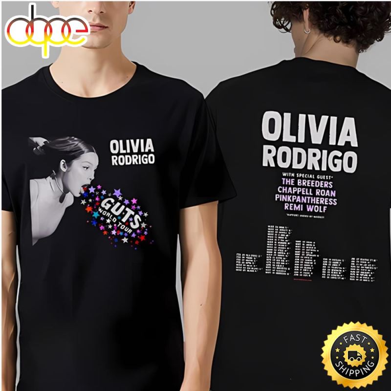Olivia Rodrigo Guts World Tour 2024 Gift For Fans Two Sides Print. yfqyhs Olivia Rodrigo Guts World Tour 2024 Shirt IDF156785 Idea Fanatic