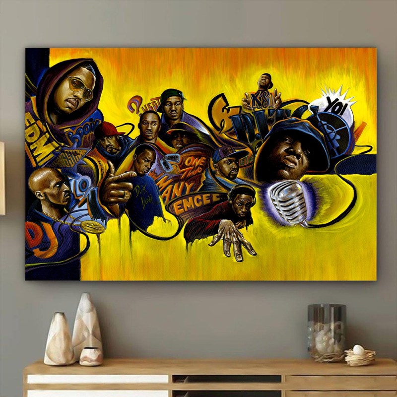 One Two Many Emcees All Hip hop Legend Graffiti Poster Canvas One Two Many Emcees All Hip-hop Legend Graffiti Poster Canvas IDFCWA0231 Idea Fanatic