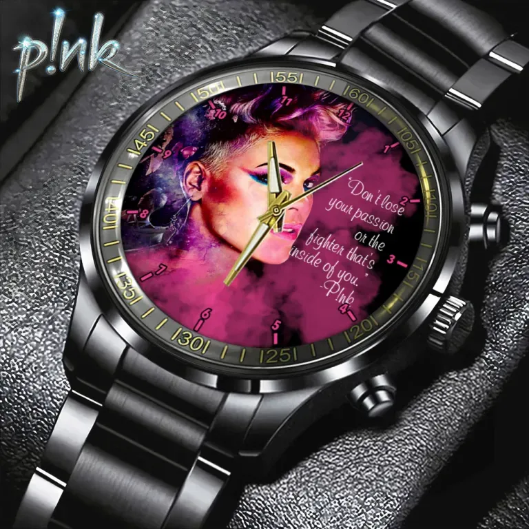 PI080424M55 mk1 P!nk Black Stainless Steel Hand Watch IDF899249 Idea Fanatic