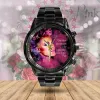 PI080424M55 mk2 P!nk Black Stainless Steel Hand Watch IDF899249 Idea Fanatic