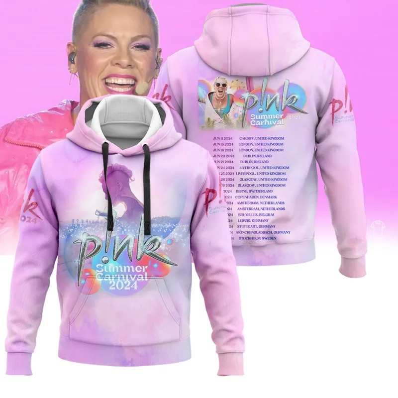 PIN280224LNQ3DKD mk P!nk Singer EU Summer Carnival 2024 Tour 3D Shirt PIN280224LNQ3DKD Idea Fanatic