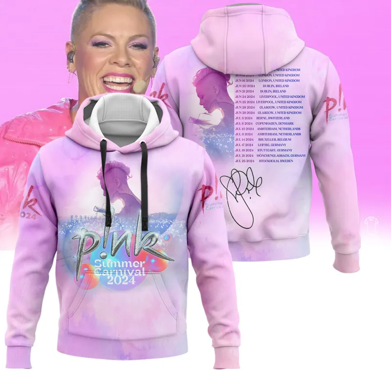 PIN280224LNQ9DKD MK P!nk Singer EU Summer Carnival 2024 Tour 3D Shirt PIN280224LNQ9DKD Idea Fanatic