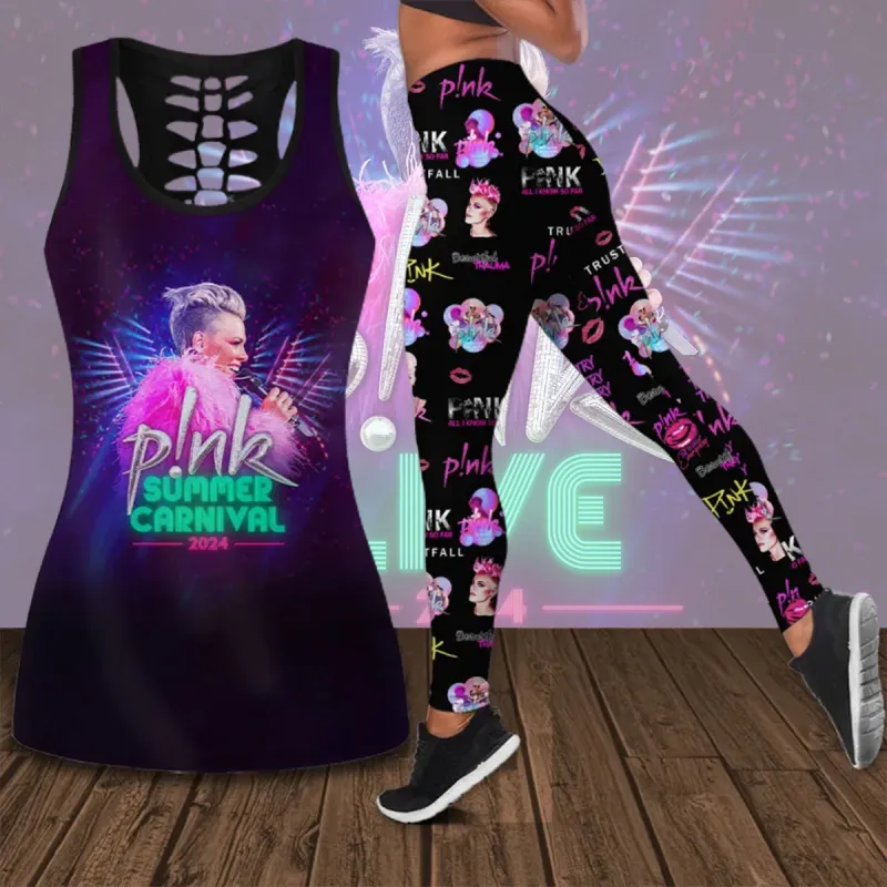 PL050424M55 mk 1 P!nk Hollow Tank Top Leggings PL050424M55 Idea Fanatic