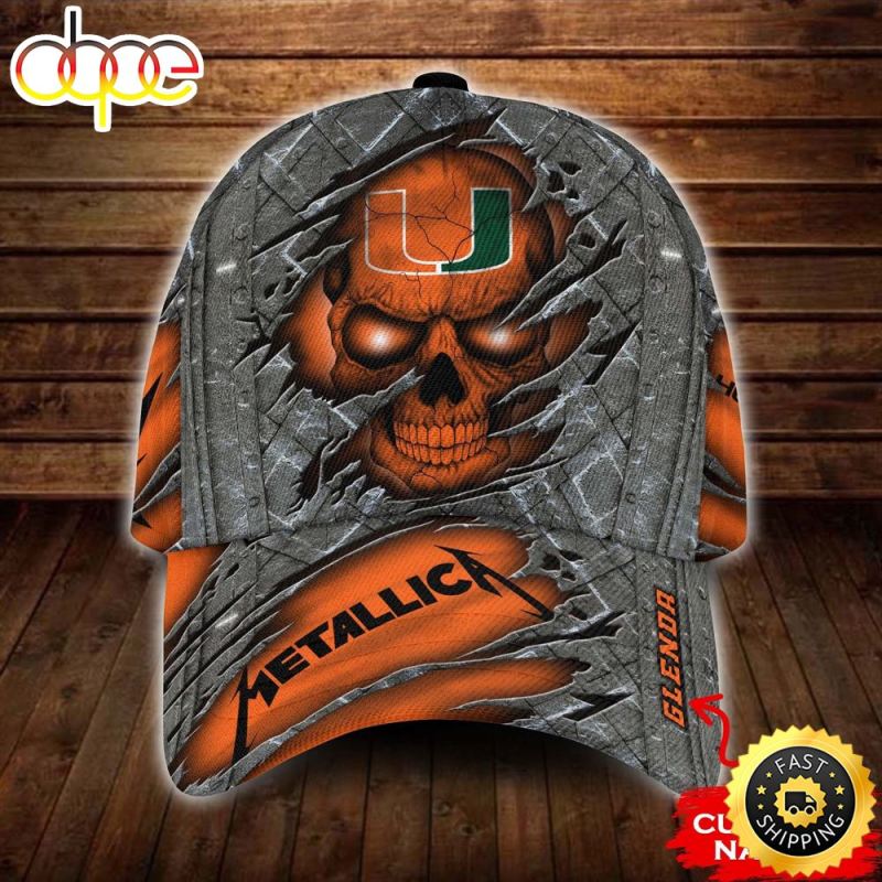 Personalized Miami Hurricanes Metallica Band Skull All Over Print 3D Baseball Cap bqror1 Personalized Miami Hurricanes Metallica Band Skull 3D Baseball Cap IDF122062 Idea Fanatic