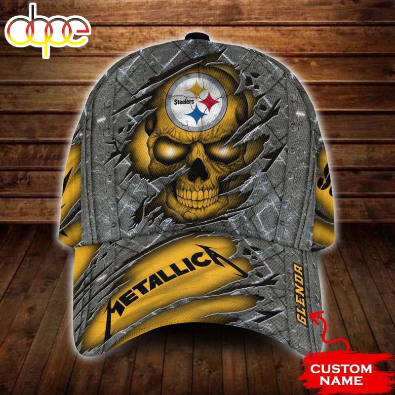 Personalized Pittsburgh Steelers Metallica Skull Rivet Pattern All Over Print 3D Classic Cap jmnncc Personalized Pittsburgh Steelers Metallica Skull Rivet Pattern 3D Classic Cap IDF121538 Idea Fanatic