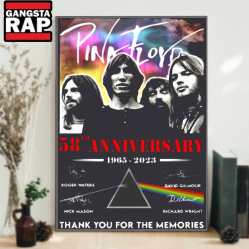 Pink Floyd 58th Anniversary 196 2023 Thank You For The Memories Poster Canvas Art Pink Floyd 58th Anniversary 1965 -2023 Thank You For The Memories Poster Canvas Art IDFCWA0188 Idea Fanatic