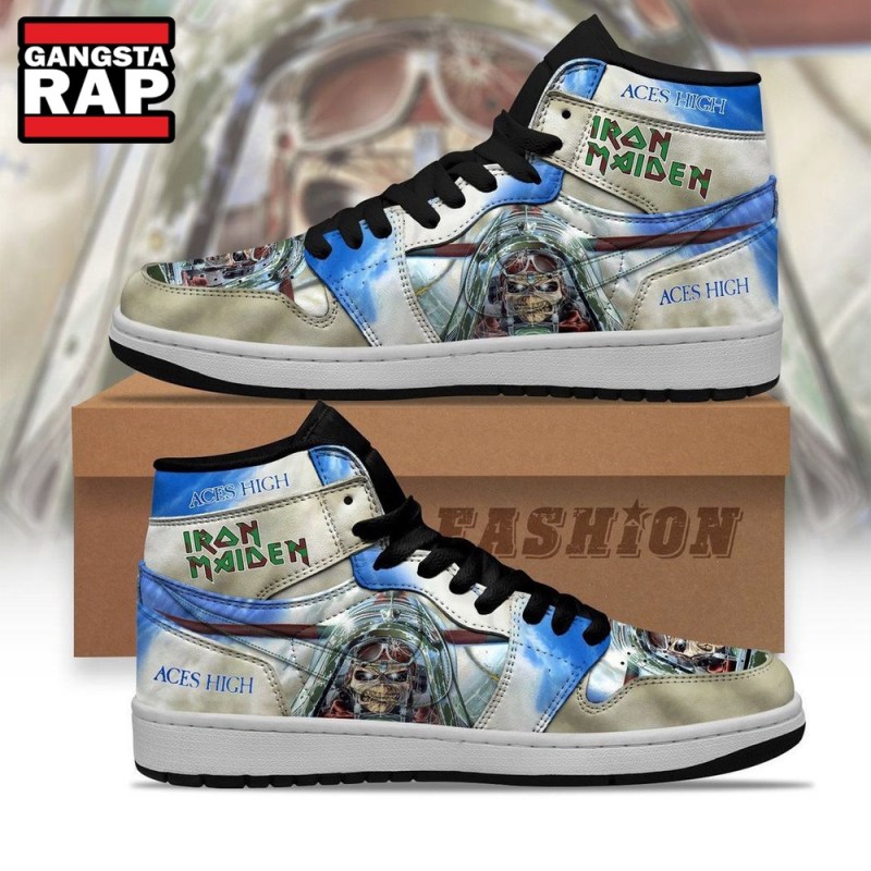 Premium Iron Maiden Aces High Air Jordan 1 Iron Maiden Hightop Shoes Premium Iron Maiden Aces High Air Jordan 1 Hightop Shoes IFDDAJ10146 Idea Fanatic