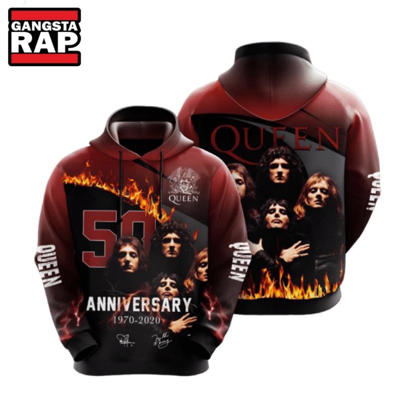 Queen Music Band 50 Anniversary Hoodie Queen Music Band 50 Anniversary Hoodie IFDDHD0010 Idea Fanatic