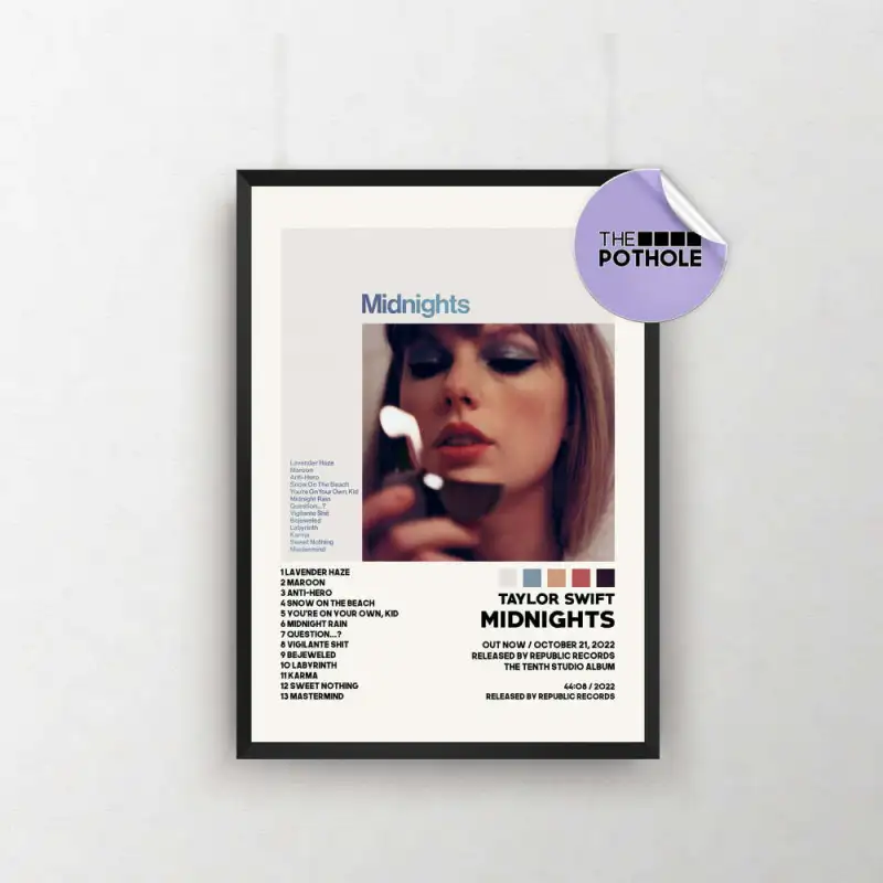 RXzdODQr taylor swift posters midnights poster album cover poster poster print wall art custom poster home decor evermore folklore midnights 1 Taylor Swift Midnights Poster IDF167620 Idea Fanatic