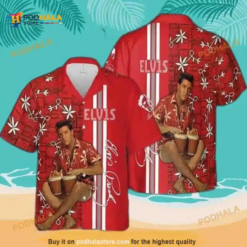 Red Aloha Elvis Presley Funny Hawaiian Shirt Gift For Rock Lovers Elvis Presley Funny Hawaiian Shirt IDF157819 Idea Fanatic