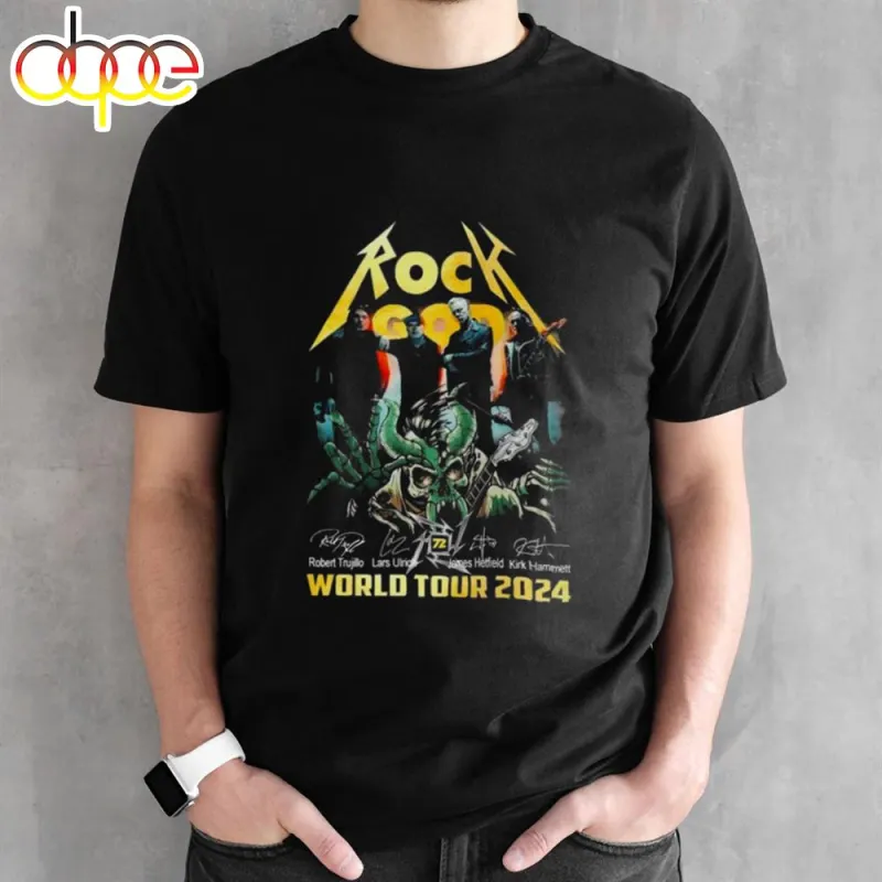 Rock God Metallica World Tour 2024 Signatures T shirt Rock God Metallica World Tour 2024 Signatures T-shirt IDF176963 Idea Fanatic