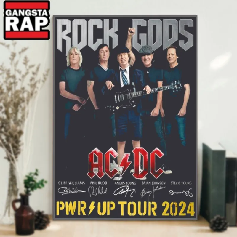 Rock Gods ACDC PWR Up Tour 2024 Poster Canvas Art AC/DC PWR Up Tour 2024 Poster Canvas Art IDFCWA0049 Idea Fanatic