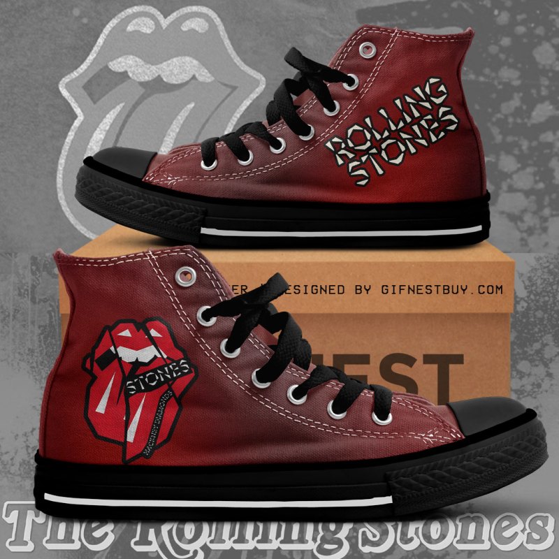 Rolling Stones High Top Canvas Shoes NGHIAVT1229 PANH 2 The Rolling Stones Premium High Top Canvas Shoes IFDDHTCS0001 Idea Fanatic