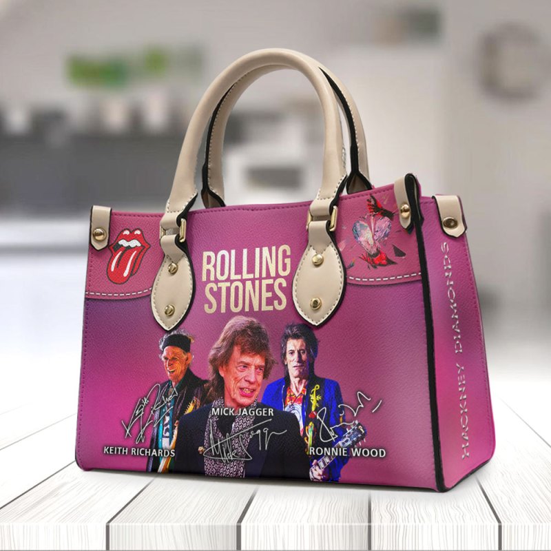 Rolling Stones handbag leather NGHIAVT1226 Beige The Rolling Stones Premium Leather Lady HandBag IFDDLHB0001 Idea Fanatic