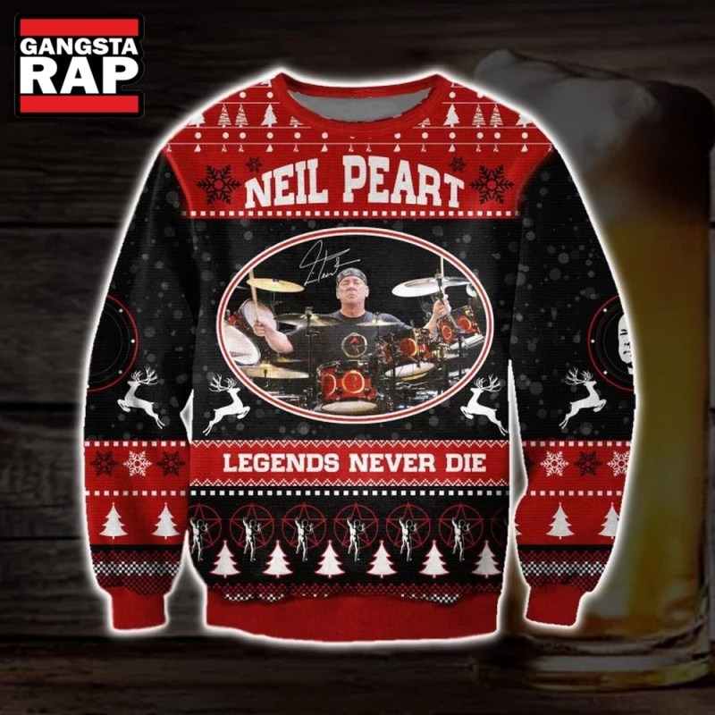 Rush Drummer Neil PeartLegends Never Die Ugly Christmas Sweater Rush Drummer Neil PeartLegends Never Die Ugly Christmas Sweater IFDDUSW0078 Idea Fanatic