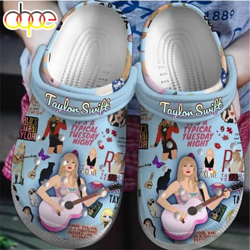 Singer Taylor Swift Music Blue Clog Perfect Gift For Swifties Taylor Swift Music Limited Clogs IDF178328 Idea Fanatic