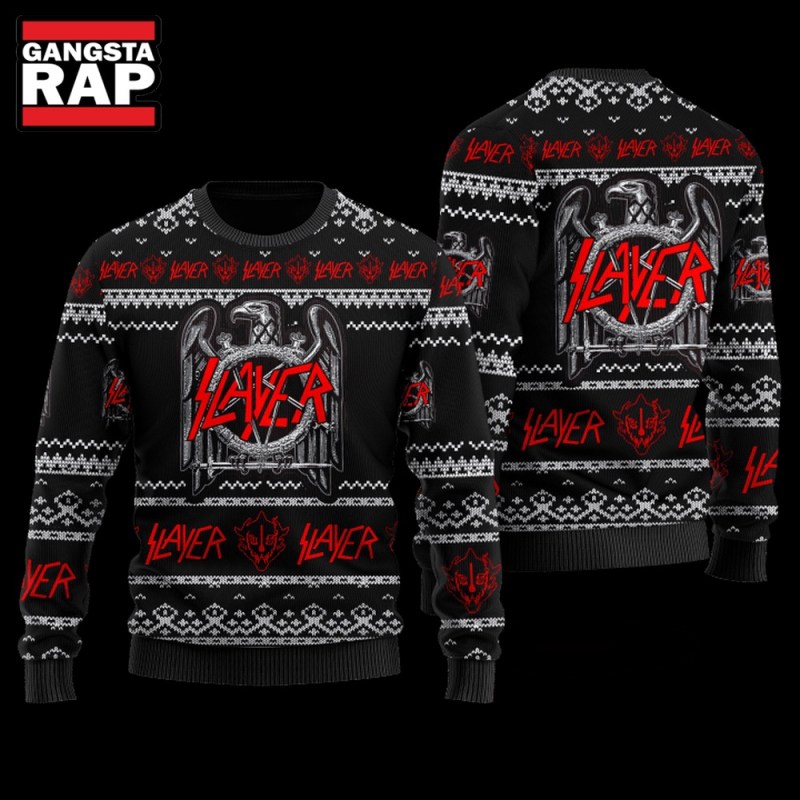 Slayer Music Ugly Christmas Sweater Slayer Music Ugly Christmas Sweater IFDDUSW0150 Idea Fanatic