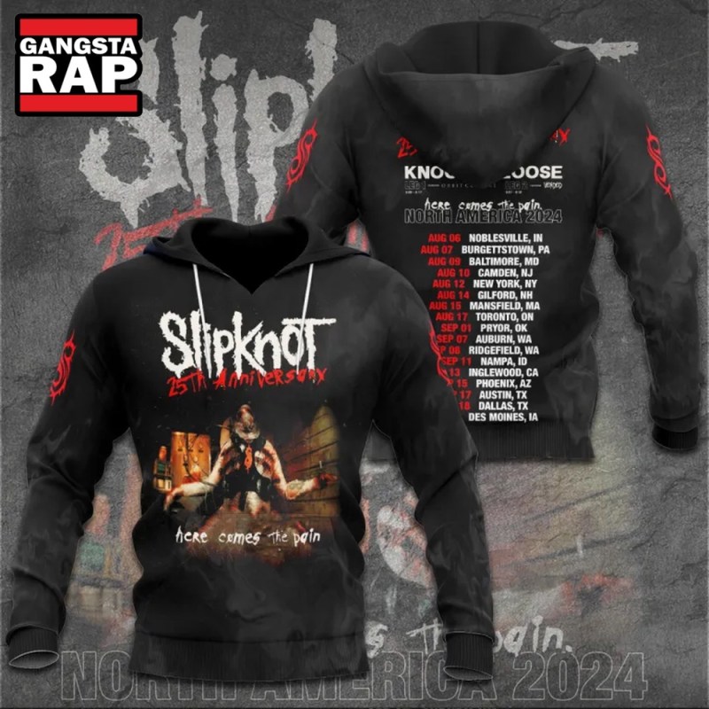 Slipknot 25th Anniversary Here Comes The Pain 3D Hoodie Slipknot 25th Anniversary Here Comes The Pain 3D Hoodie IFDDHD0082 Idea Fanatic