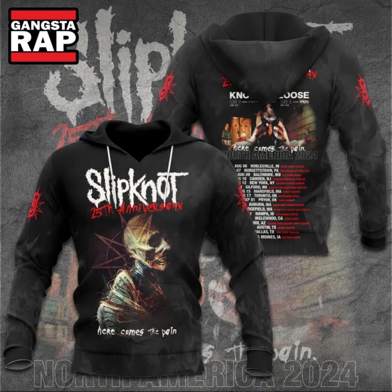 Slipknot 25th Anniversary Here Comes The Pain Schedule Hoodie Slipknot 25th Anniversary Here Comes The Pain Schedule Hoodie IFDDHD0080 Idea Fanatic