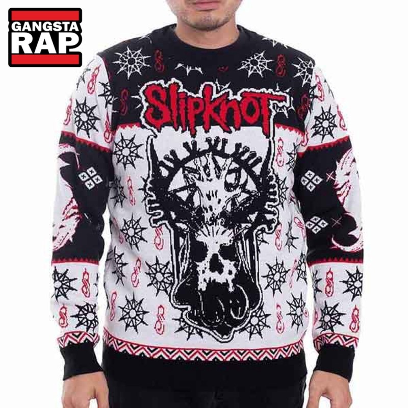 Slipknot Band Goat Skull Ugly Christmas Sweater Slipknot Band Goat Skull Ugly Christmas Sweater IFDDUSW0077 Idea Fanatic