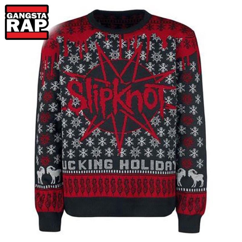 Slipknot Fucking Holiday Ugly Christmas Sweater Slipknot Fucking Holiday Ugly Christmas Sweater IFDDUSW0074 Idea Fanatic