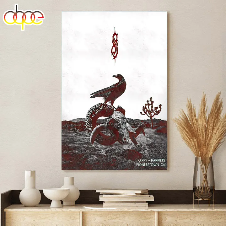 Slipknot Tour 2024 A Crow With Goat Skull Poster Canvas 1 Slipknot Tour 2024 A Crow With Goat Skull Poster Canvas IDF178258 Idea Fanatic