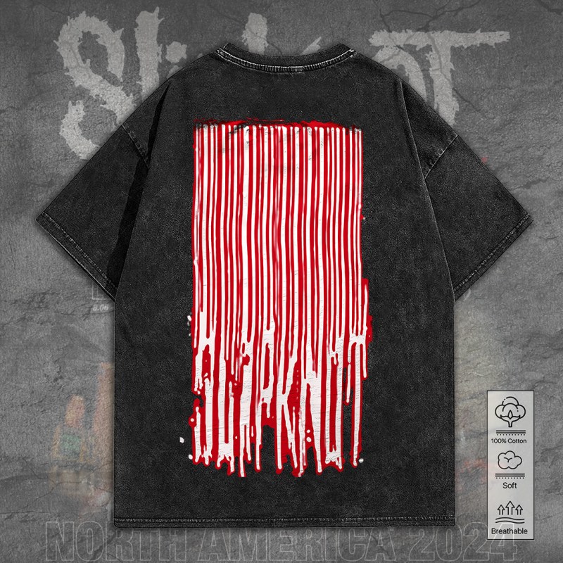 Slipknot 2D Acid Wash T shirt TANTN7764 mk2 Slipknot 2D Acid Washed Cotton Shirt IFDD2DW0010 Idea Fanatic