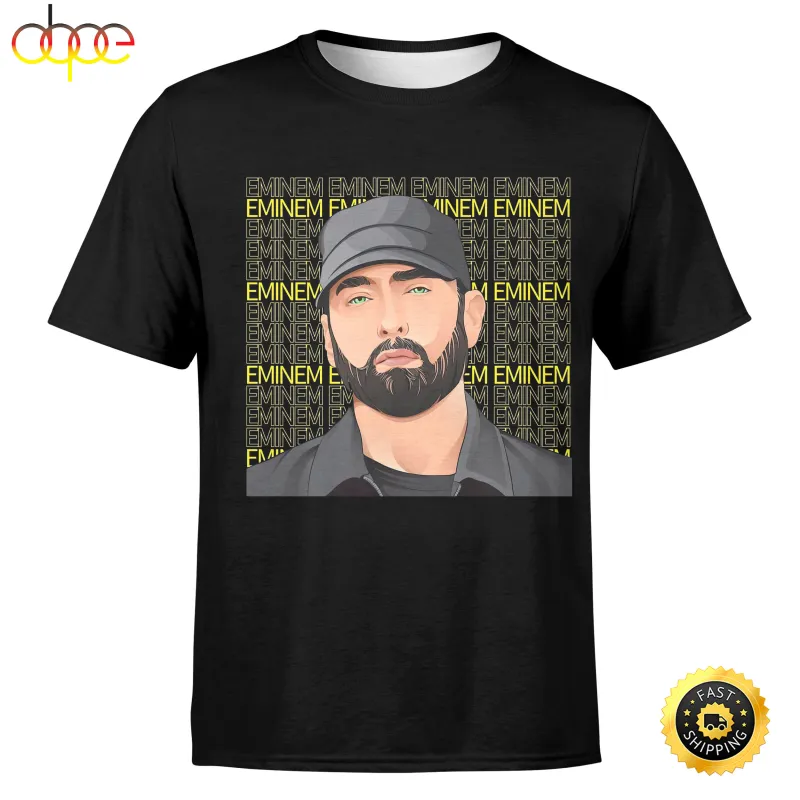 T shirt Font 4 Rap God Eminem Name Pattern Black T-Shirt IDF81353 Idea Fanatic