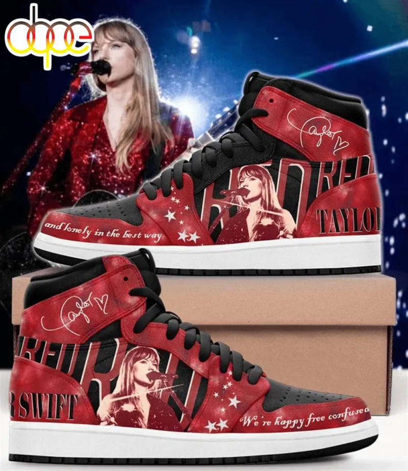 Taylor Swift Air Jordan 1 High Top Shoes Ver RED Taylor Swift Air Jordan 1 High Top Shoes IDF181411 Idea Fanatic