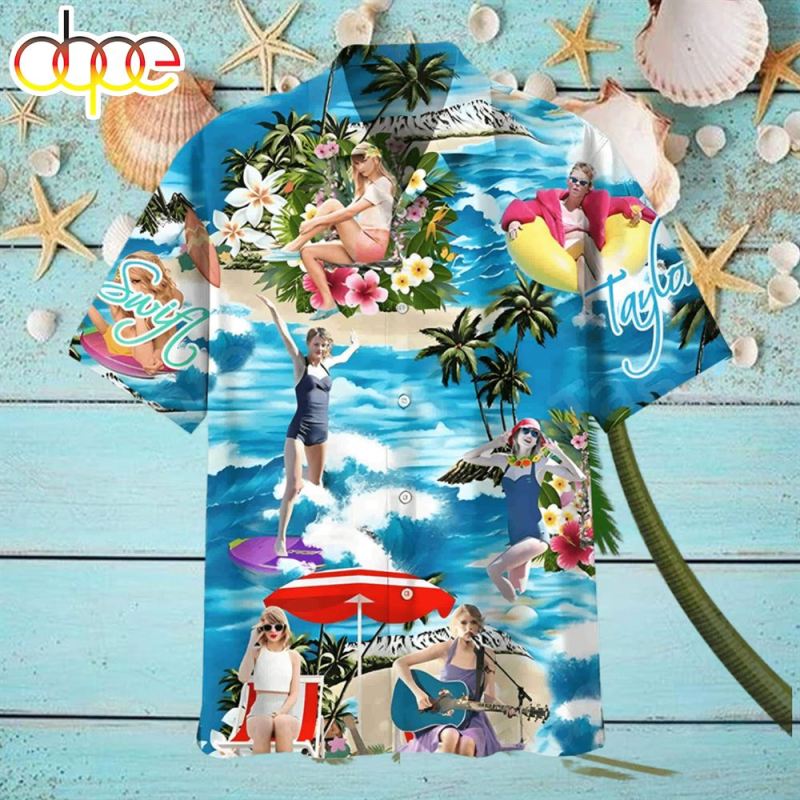 Taylor Swift On The Beach Hawaiian Shirt Taylor Swift On The Beach Hawaiian Shirt IDF175512 Idea Fanatic