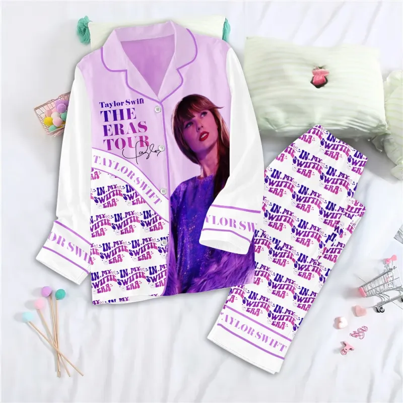 Taylor Swift Pajamas NGHIAVT0903 PANH Taylor Swift Premium Button Down Pajamas Set IFDDBDP0046 Idea Fanatic