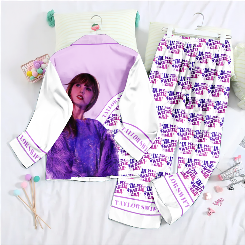 Taylor Swift Pajamas NGHIAVT0903 PANH Taylor Swift Premium Button Down Pajamas Set IFDDBDP0046 Idea Fanatic