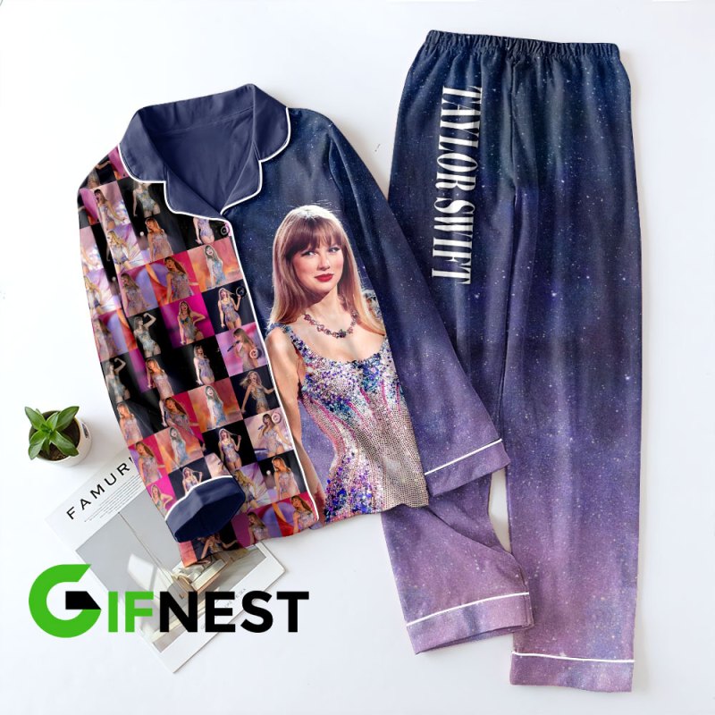 Taylor Swift Pajamas set HOATT4525 2 Taylor Swift Premium Button Down Pajamas Set IFDDBDP0056 Idea Fanatic