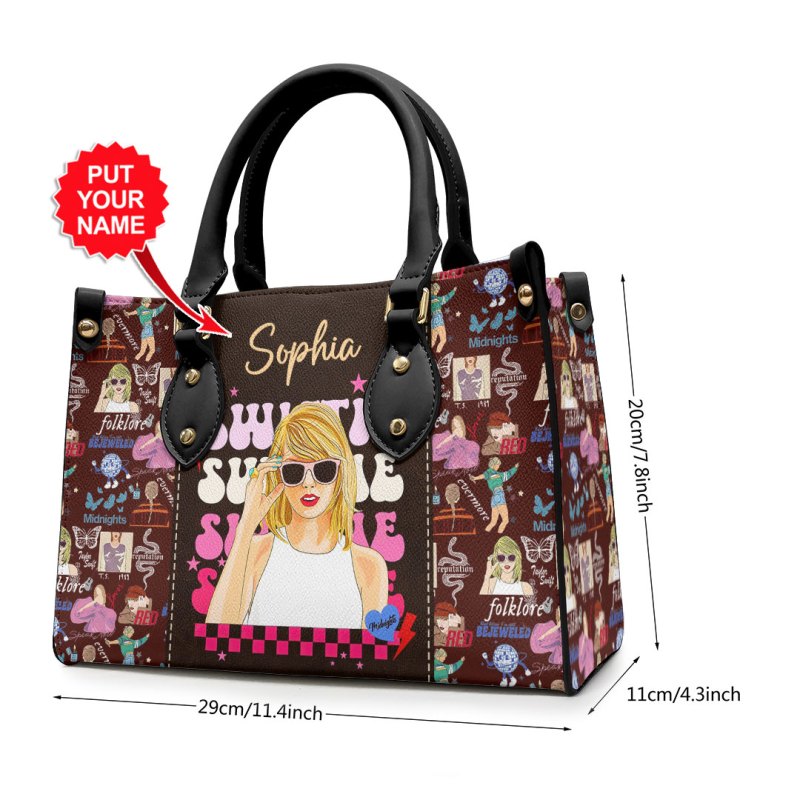 Taylor Swift Personalized Leather Handbag VANDH2071 3 Taylor Swift Premium Leather Lady HandBag IFDDLHB0035 Idea Fanatic