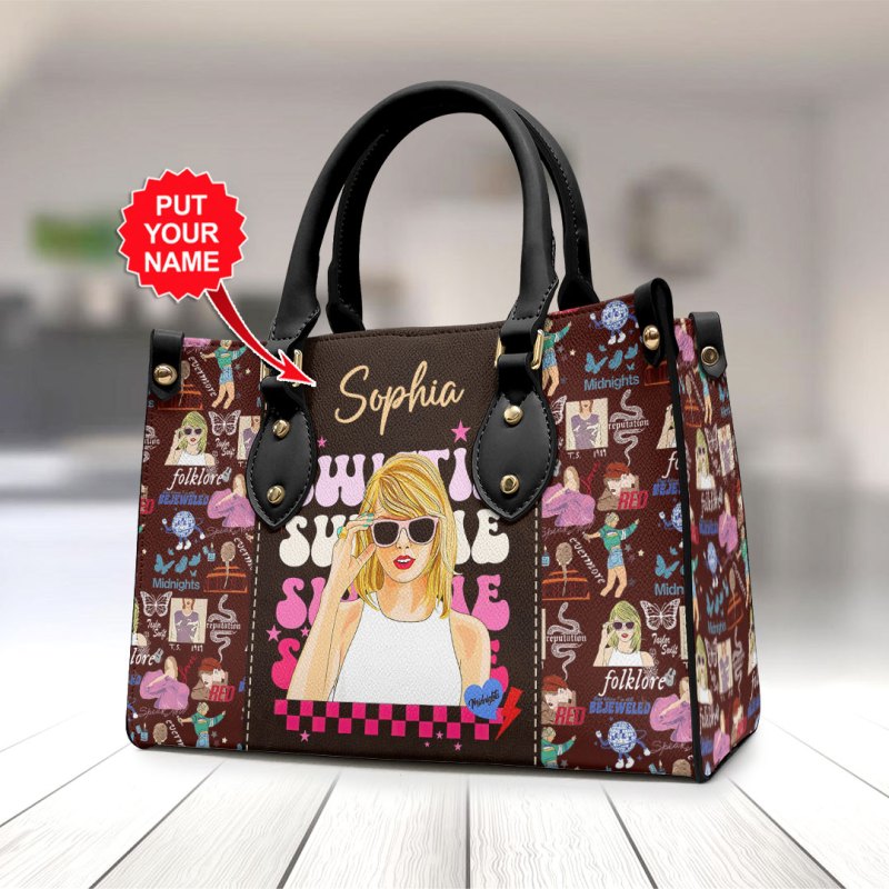 Taylor Swift Personalized Leather Handbag VANDH2071 Taylor Swift Premium Leather Lady HandBag IFDDLHB0035 Idea Fanatic