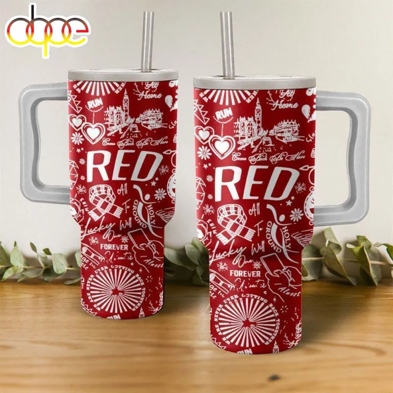 Taylor Swift Red Album Stanley Cup Tumbler 40 OZ Taylor Swift Red Album Stanley Cup Tumbler 40 OZ IDF182754 Idea Fanatic