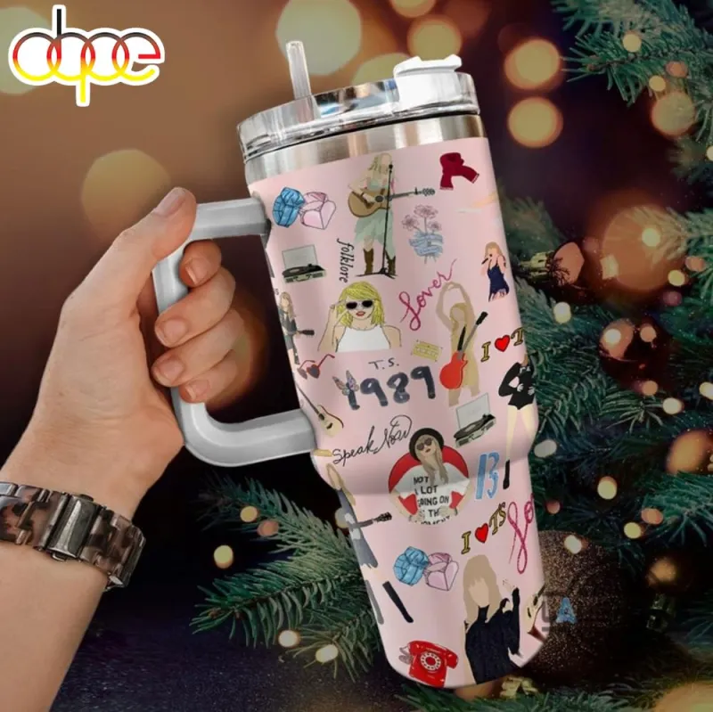 Taylor Swift Stanley Cup Taylor Swift 40Oz Stainless Steel Tumblers Swifties 40 Oz Travel Mugs Merry Swiftmas Gift Taylors Version Eras Tour Stuff Taylor Swift Swiftmas Gift 40oz Stanley Tumbler IDF168308 Idea Fanatic