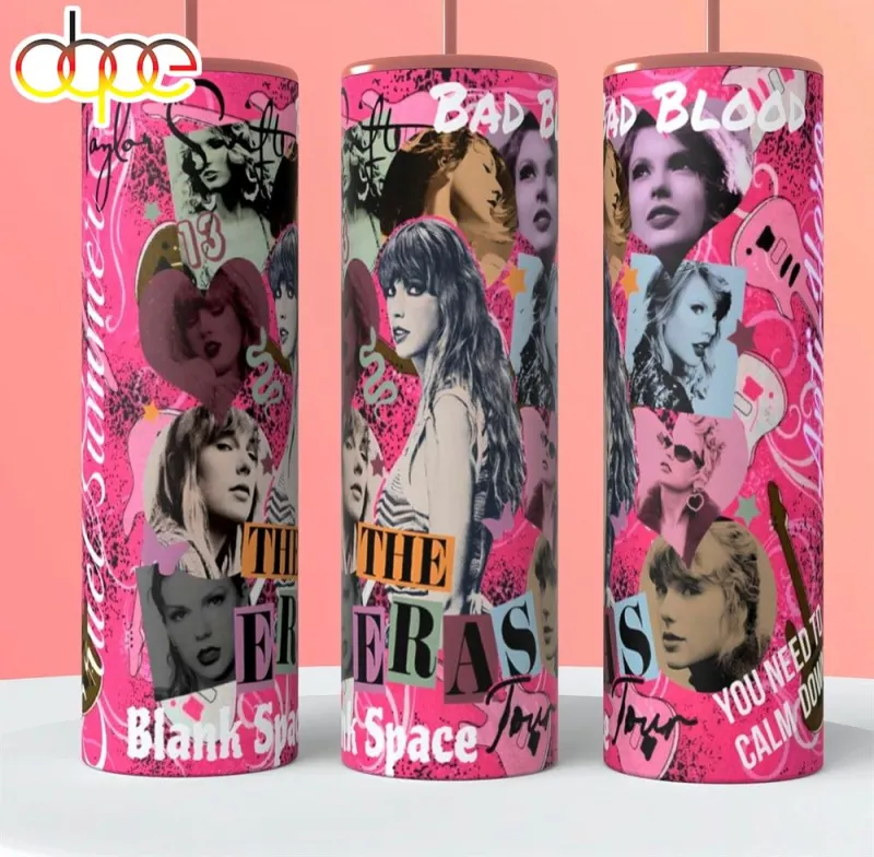 Taylor Swift The Eras Tour 20oz Tumbler Pink Taylor Swift The Eras Tour 20oz Skinny Tumbler IDF175989 Idea Fanatic