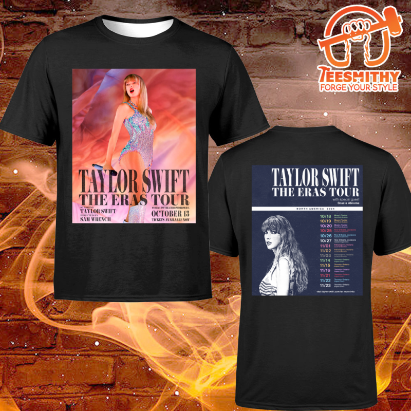 Taylor Swift The Eras Tour North America 2024 Dates T shirt Taylor Swift The Eras Tour North America 2024 Dates T-shirt IDF77339 Idea Fanatic