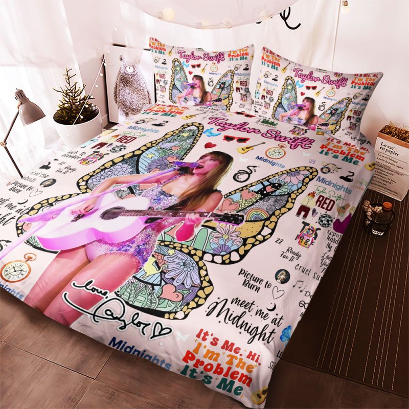 Taylor Swift Bedding Set VANDH288 Hanh Pink 3 Taylor Swift Premium Bedding Set IFDDBED0005 Idea Fanatic