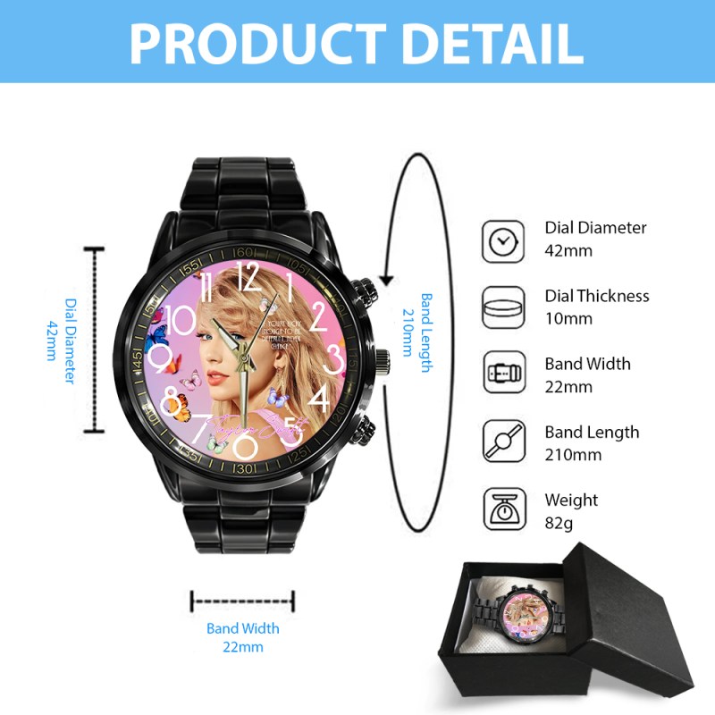Taylor Swift Black Stainless Steel Watch GNE1048 Hanh 4 Taylor Swift Black Stainless Steel Watch IFDDWCH0024 Idea Fanatic