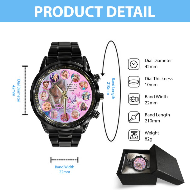 Taylor Swift Black Stainless Steel Watch GNE1049 Hanh 4 Taylor Swift Black Stainless Steel Watch IFDDWCH0025 Idea Fanatic