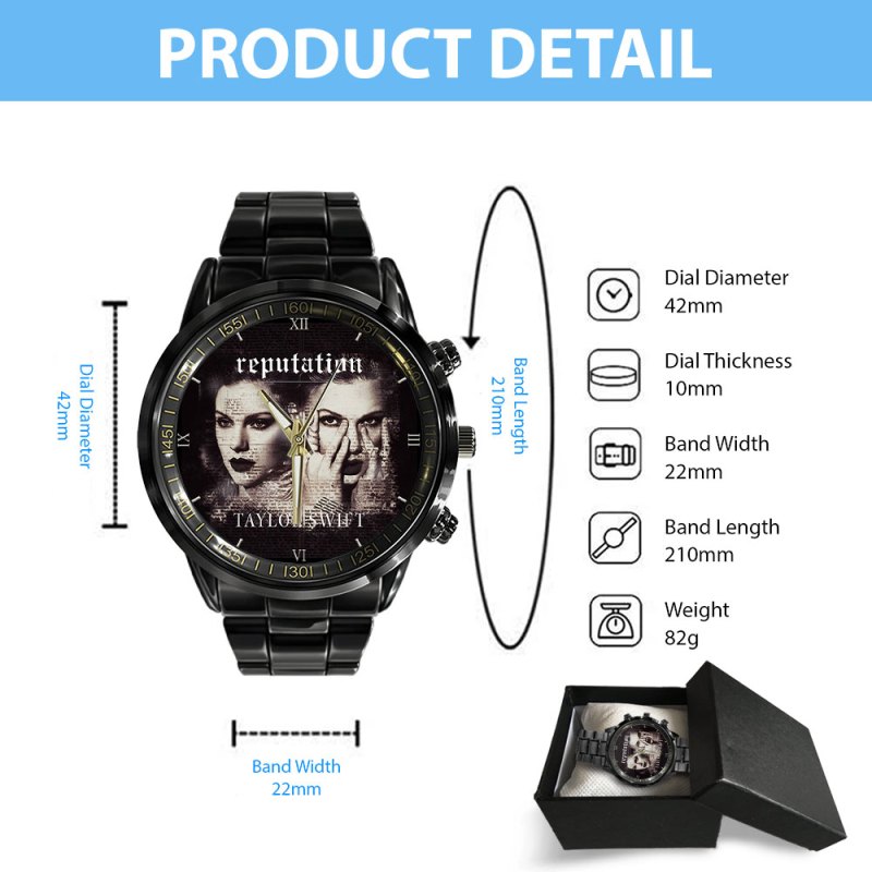 Taylor Swift Black Stainless Steel Watch GNE1156 Hanh 4 Taylor Swift Black Stainless Steel Watch IFDDWCH0013 Idea Fanatic