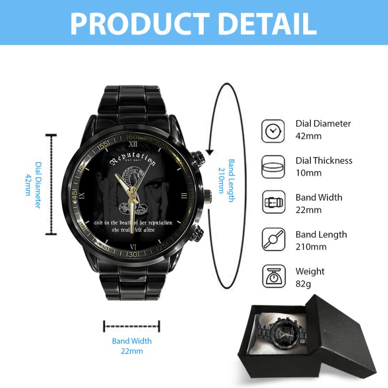 Taylor Swift Black Stainless Steel Watch GNE1194 Hanh 4 Taylor Swift Black Stainless Steel Watch IFDDWCH0017 Idea Fanatic