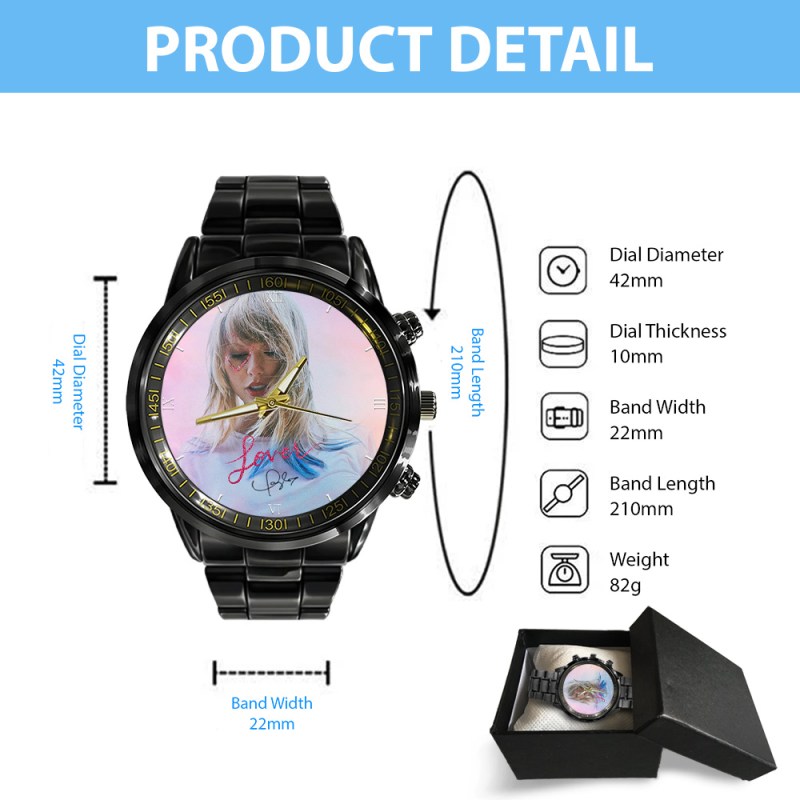 Taylor Swift Black Stainless Steel Watch GNE1343 mk4 Taylor Swift Black Stainless Steel Watch IFDDWCH0027 Idea Fanatic